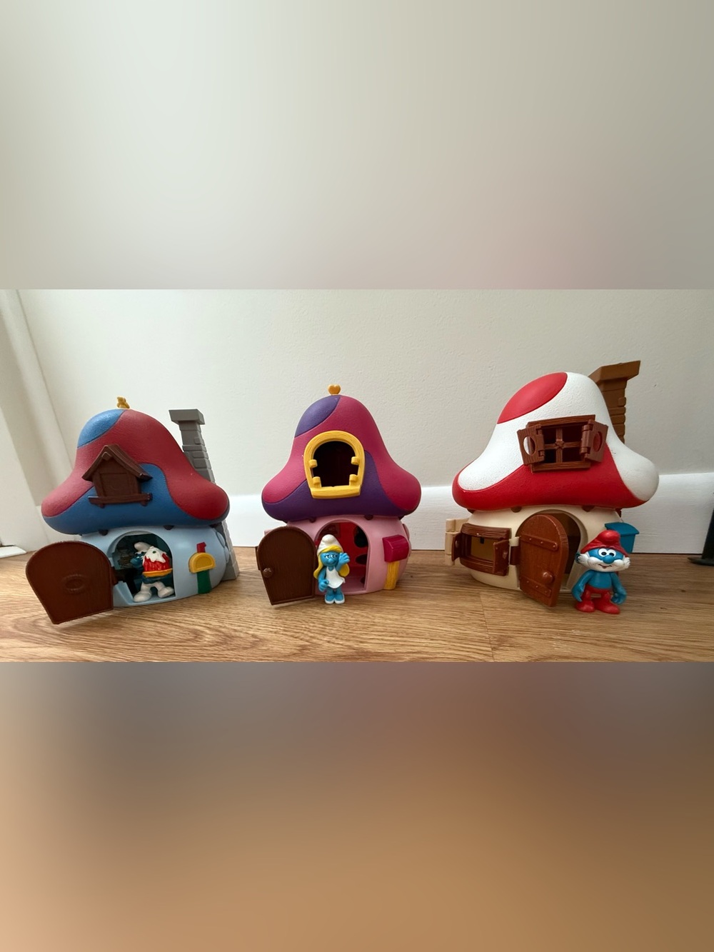 Smurf Village Mushroom Houses and Figurines